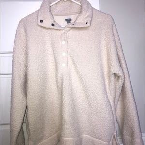 Aerie Button Up Cream Sherpa